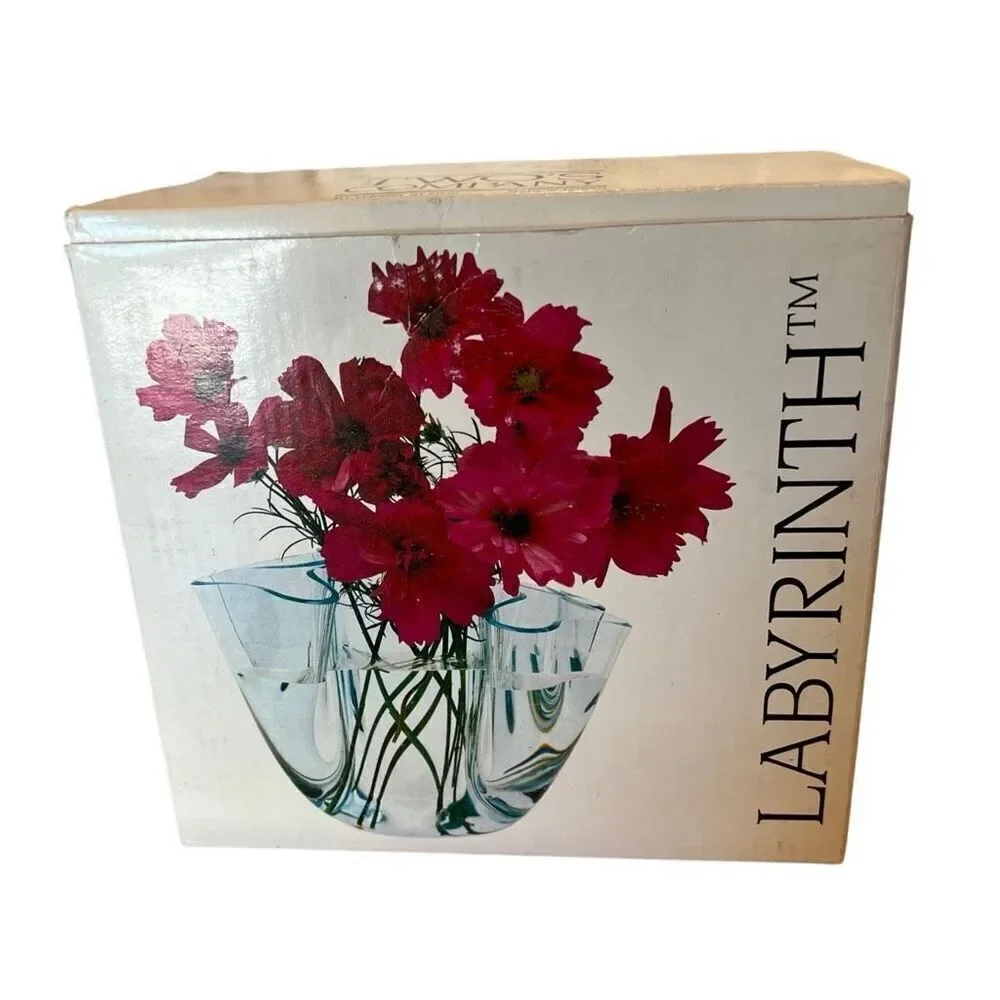 Two’s Company Acrylic MCM Vase Clear Retro with box